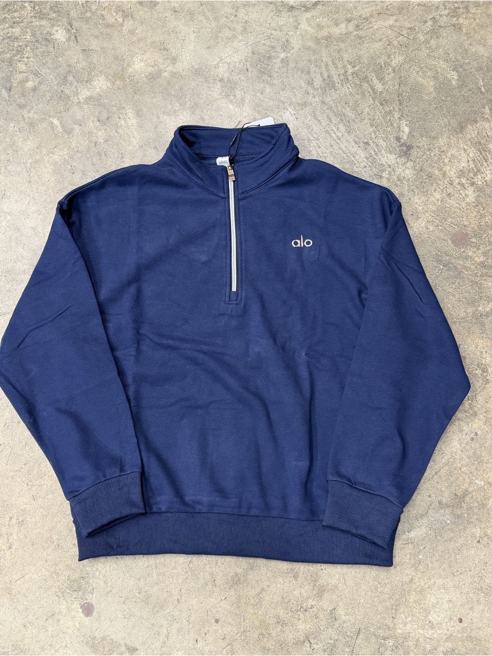ALO Yoga Men's Navy Half-Zip Pullover Sweater